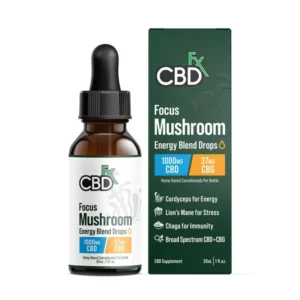 CBDfx, Focus Mushroom + CBD Drops: CBG Energy Blend, Broad Spectrum THC-Free, 1fl oz, 37mg CBG + 1000mg CBD
