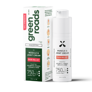 Green Roads, Pain Relief Muscle And Joint CBD Cream, Broad Spectrum THC-Free, 1oz, 750mg CBD