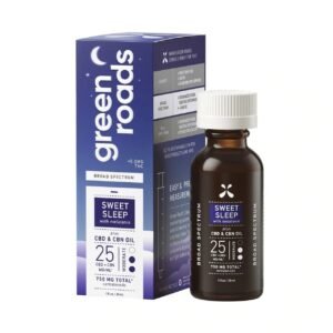Green Roads, Sweet Sleep CBD+CBN Oil 25mg, Broad Spectrum THC-Free, 1fl oz, 750mg CBD+CBN