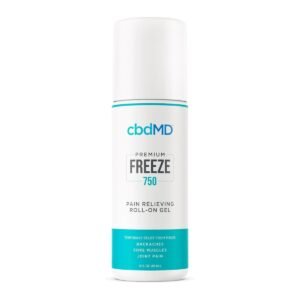 cbdMD, CBD Freeze Roller Gel, Broad Spectrum THC-Free, 3fl oz, 750mg CBD